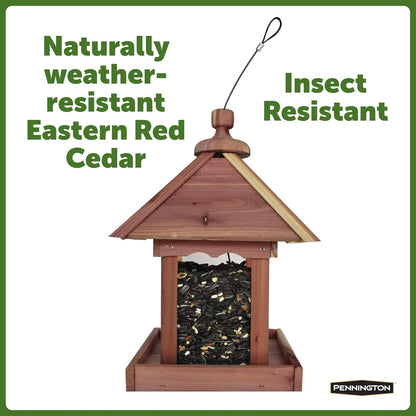 Pennington 100521909 Jr Pavilion Bird Feeder, 2.5 lb, Aromatic Eastern Red Cedar
