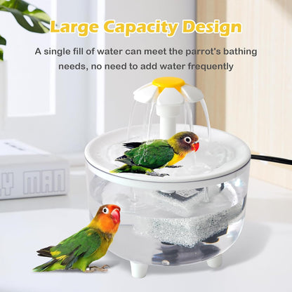 Automatic Parrot Bath,Bird Bathing with Fountains Circulating Filter Cage Cockatiel Bath with Pump Bird Bath Shower for Indoor Parakeets Budgie Cockatiels Small Feathered Pet