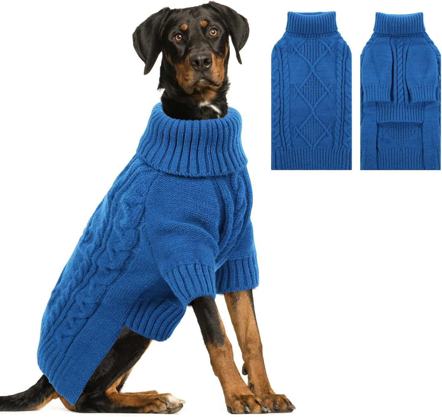 ASENKU Knitted Dog Sweater, Pullover Big Thermal Dog Winter Sweater, Turtleneck Doggy Sweaters for Large Medium Dogs Boy Girl,Warm Pet Sweatshirt for German Shepherd,Great Dane,5XL