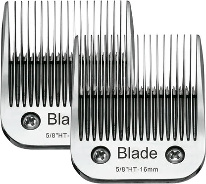 2PCS 5/8" HT Dog Grooming Replacement Blades Compatible with Andis Dog Clippers,Dog Clipper Blades Compatible with Wahl KM-10 Series Clippers, Oster A5,Size-5/8-Inch 16mm Cut Length