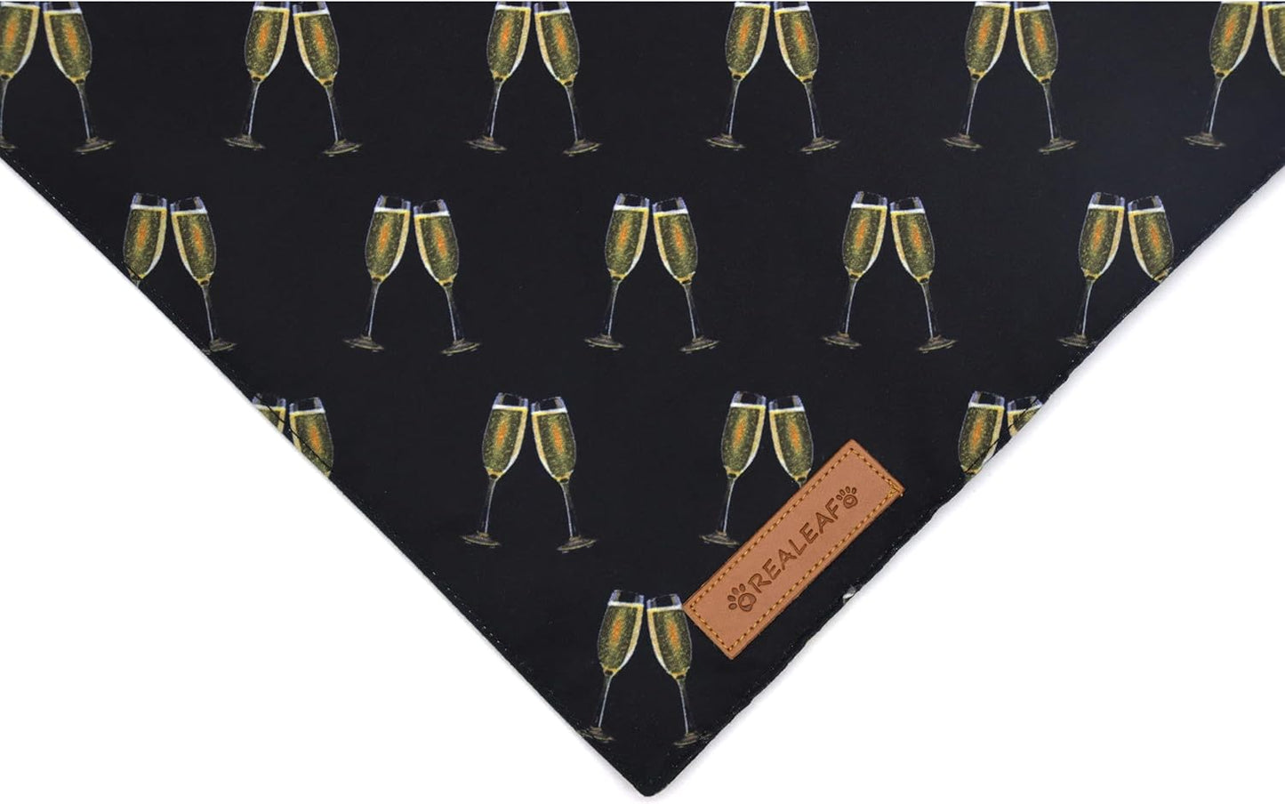 Realeaf New Year Dog Bandanas 2 Pack, Cheers to The New Year Dog Scarf for Boy and Girl, Premium Durable Fabric, Holiday Bandana for Medium and Large Dogs Cats Pets (Large)