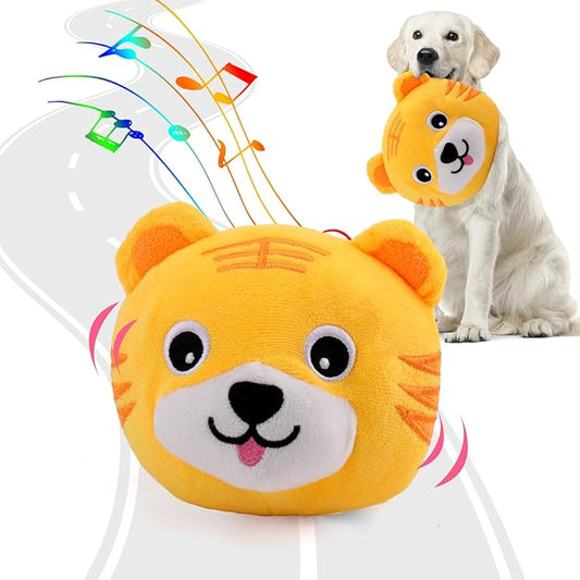 BABORUI Interactive Dog Toys Tiger, Jumping Squeaky Dog Toys with Recording and Music Modes, Rechargeable Moving Dog Chew Toys for Small/Medium/Large Dogs to Keep Them Busy(Tiger)