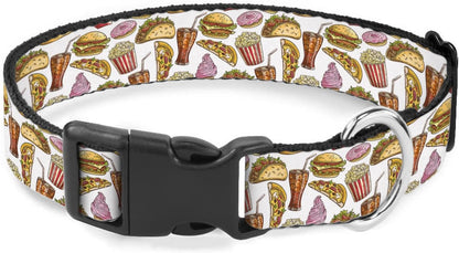 Pizza Popcorn Taco Donut Ice Cream Pet Collar Cat Dog Neck Strap Quick Release Buckle Adjustable Female Male Puppy Corgi
