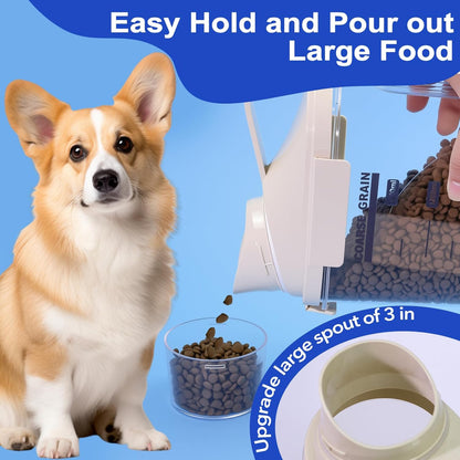 3-5lb Dog Food Storage Containers, Cat Food Container for 3-5 lbs, Dog food storage Airtight Storage with Measuring Cup, Can Lid and Can Scoop