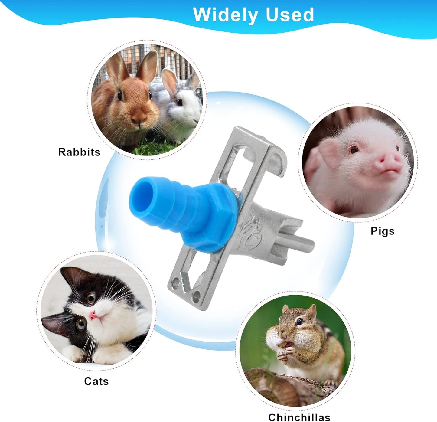 Upgrade Automatic Rabbit Watering Kit Include 12 Nipple Drinker Feeders, 32 Feet Odorless ID 5/16" Hose, Barb Fittings to G1/2" Thread Connector, Rabbit Nipples, Watering System Bucket Connector