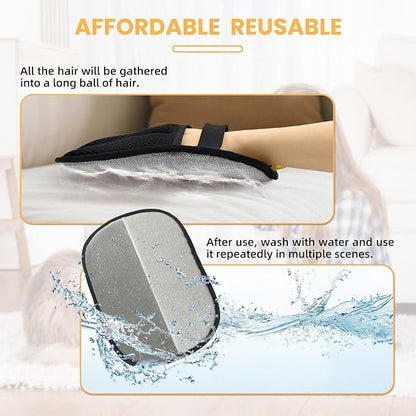 Pet Hair Removal Glove for Cats and Dogs,Reusable Electrostatic Five-Finger Pet Hair Remover Tools,Durable Pet Hair Gloves with Magic Brush for Cat Dog Grooming Clothes Couch Carpet Car Seat Furniture