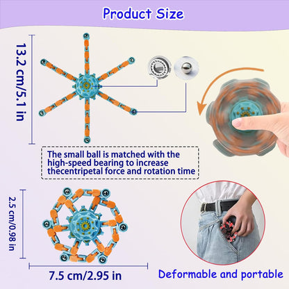 20 Pcs Fidget Spinner Toys Party Favors Easter Basket Goodie Bag Stuffers Funny Gifts for Kids Adults,Transformable Robot Fingertip Stress Relief Gyro Sensory Toys,Treasure Box Toy Prizes Supplies