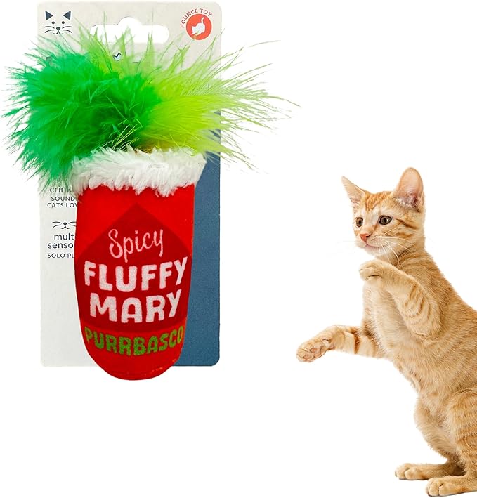 Huxley & Kent Plush Cat Toy - Interactive Catnip Toy for Cats & Kittens - Soft with Crinkle & Catnip - Fun Indoor Play - Fluffy Mary