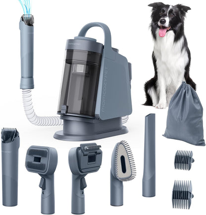 Dog Grooming Kit, FurEase Dog Grooming Vacuum with Dog Clippers for Grooming, 13000Pa Powerful Pet Grooming Vacuum with 5 Pet Grooming Tools, 2.6L Dust Cup, Dog Vacuum for Shedding Grooming