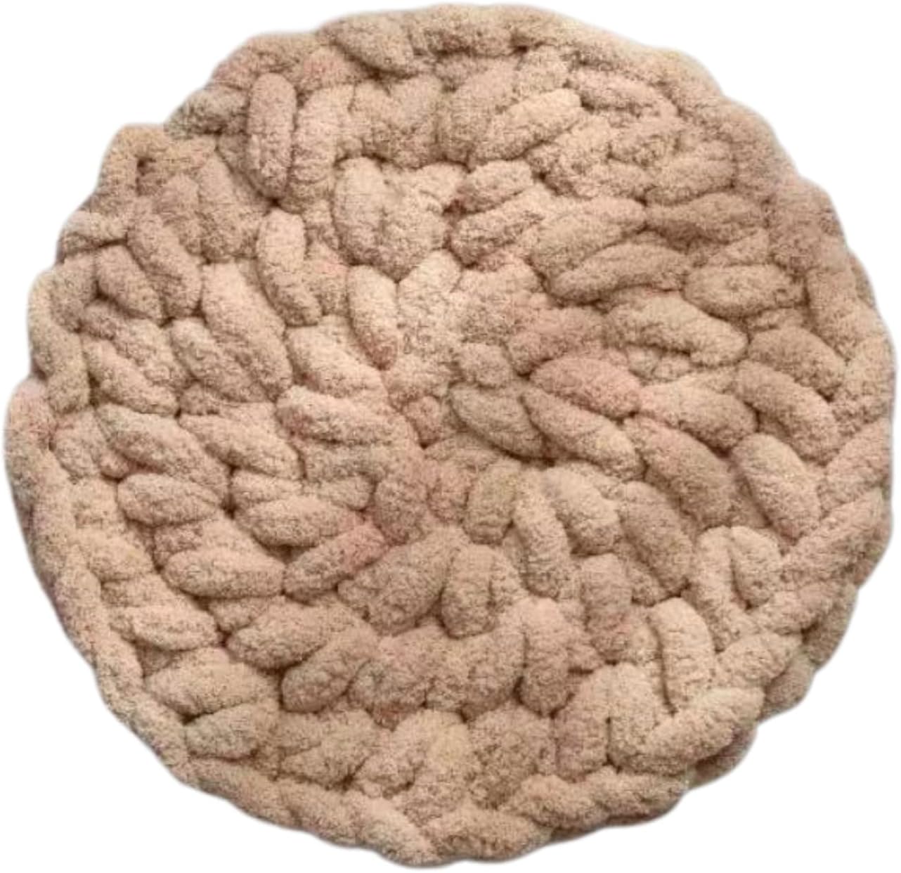 Cat Knitted Bed Mat, Extra-Soft Washable Warm Round Pads Cushions for Indoor Kittens, Cat Trees Towers, Perfect for Kneading and Sleeping (Oatmeal,Small)