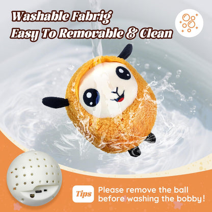 Interactive Moving Dog Toys, 2025 Upgraded Jumping Squeaky Moving Dog Ball, Rechargeable Plush Chew Toys for Small/Medium/Large Dogs to Keep Them Busy (Sheep)