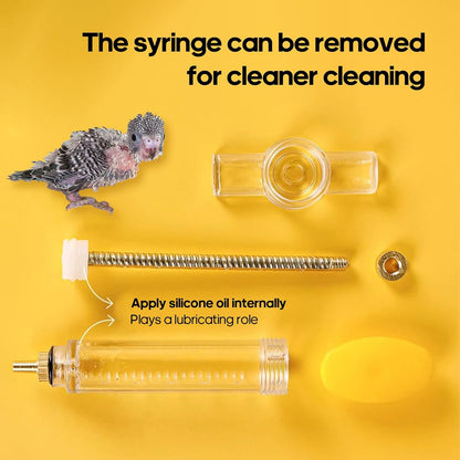 8 Pcs Bird Feeding Syringe Set Feeding Tubes for Baby Birds Parrot Hand Feeding Syringe Pet Syringe Feeding Tube Stainless Steel Metal Feeding Spoon Small Animals (20ml-Set of Eight)