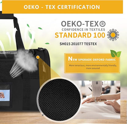 Cat Carrier, Dog Carrier, Pet Carriers Airline Approved for Kitten Small Dogs Carriers for Small Medium Under 15lbs, Collapsible Soft Sided Cat Carrier, Black