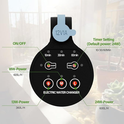 BOSTANA Aquarium Vacuum Gravel Cleaner,24W Electric Fish Tank Cleaning Tools,Multifunctional Fish Tank Gravel Cleaner Vacuum for Water Changer Wash Sand Circulation (Blue+Black)