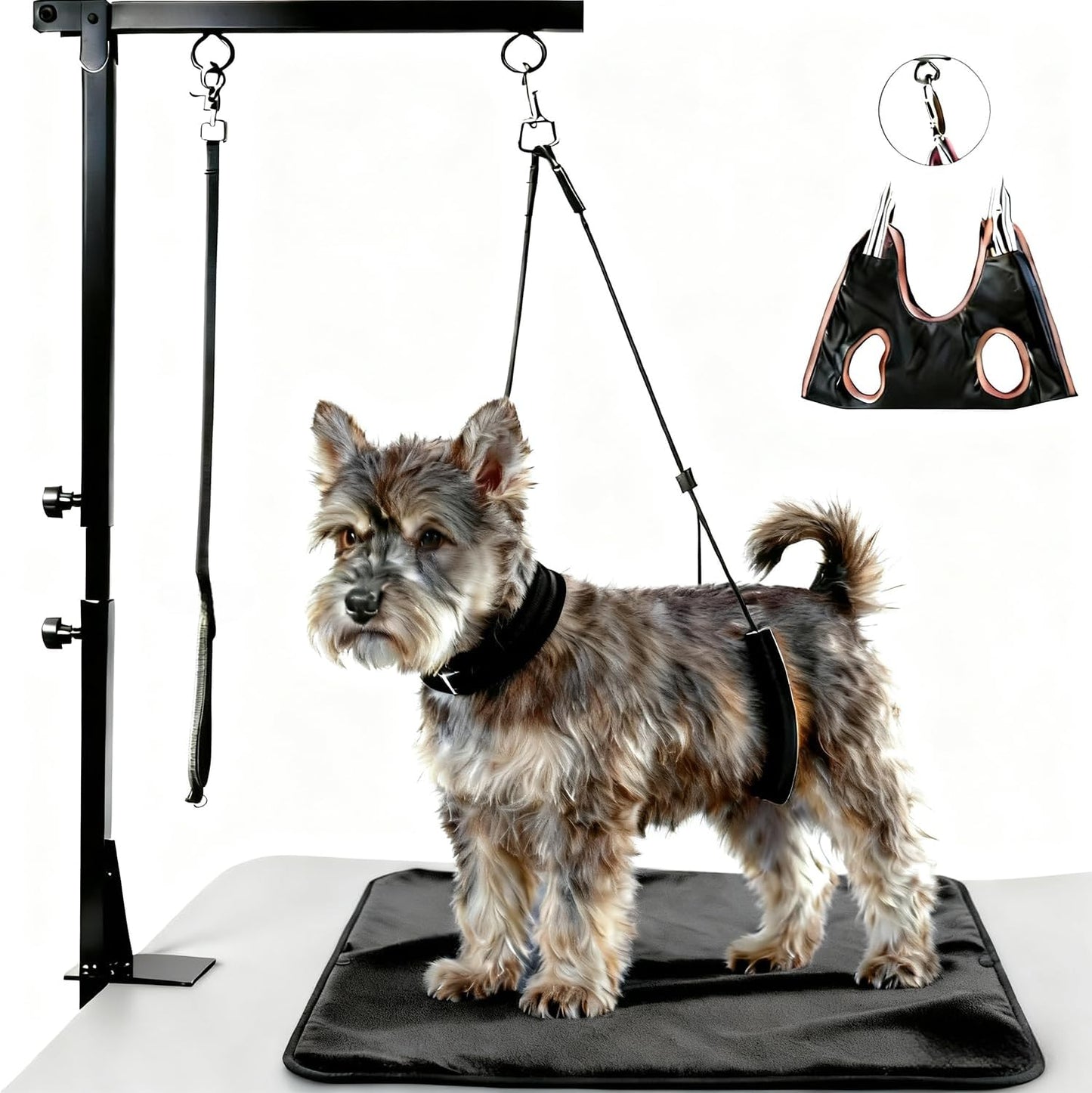 Dog Grooming Slings for Small Dogs, Pet Supplies Grooming Table for Dogs at Home, Dog Hanging Harness Holder for Grooming Table, and Small pet Grooming Nail Trimming.