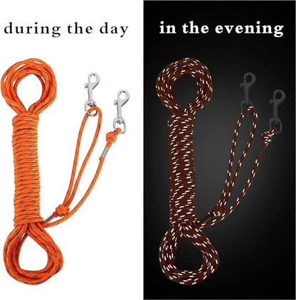 Reflective Cat Leash -30FT Cat Cable Out Escape Proof Walking Leads Yard Long Durable Safe Personalized Extender Leash Traning Play Outdoor for Puppies/Kittens/Rabbits/Small Animals