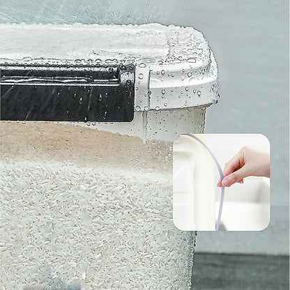 HANAMYA 20 LB Rice Storage Container with Measuring Cup, BPA free, For Rice | Grain | Pet Food | Flour, 2 count, Clear & Black