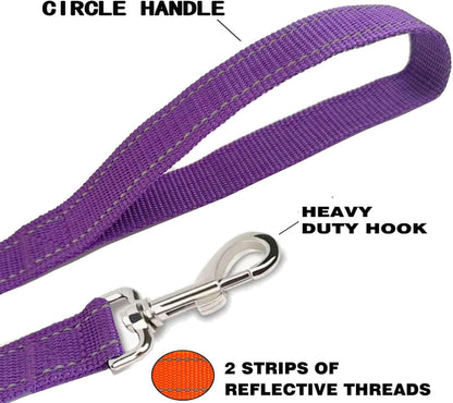 Reflective Dog Leash 4Ft /6 Feet Long, 3/4 Inch Wide, for Small and Medium Dogs