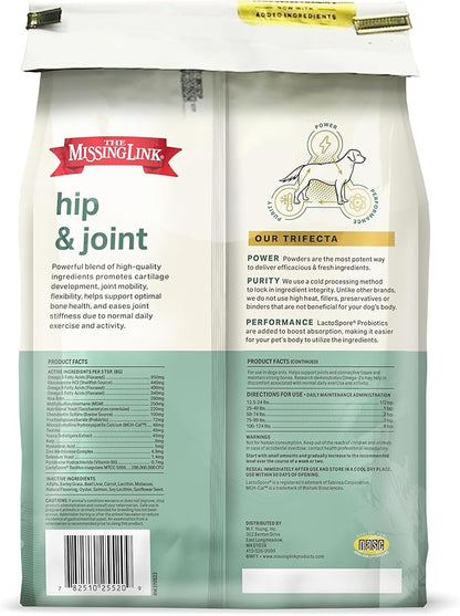 The Missing Link Hip & Joint + Probiotics Supplement 5lb Bag - Superfood Powder for Dog Cartilage & Bone Health, Joint Mobility & Flexibility