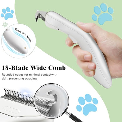 3-in-1 Pet Steam Brush Set for Dogs & Cats, Grooming Comb with Spray, Defur Tool, Water-Assisted Hair Removal, Spritz Brush, Multi-Purpose Kit, Undercoat Rake, Deshedding Brushes, Dematting Brush.