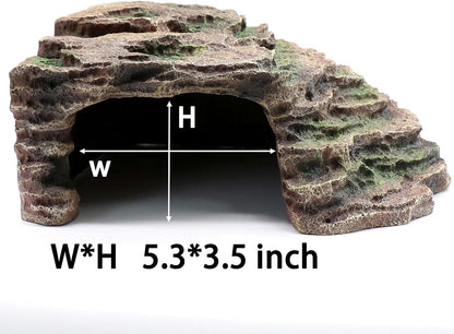 Large Reptile Hide Shale Scape Step Ledge, Reptile Cave Hideout, Bearded Dragons Accessories, Basking Rocks for Bearded Dragons