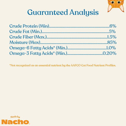 Made by Nacho Digestive Support Cage-Free Chicken Puree Meal Topper with Bone Broth, Add Digestion Support to Dry Cat Food and Kibble, Hydration and High Fiber, Limited Ingredients, 36 Count