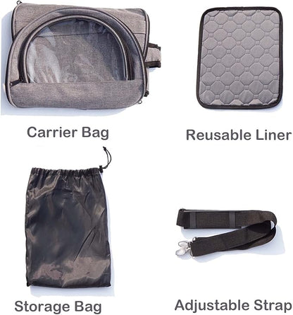 Guinea Pig Carrier, Small Pet Carriers for Rabbit Hamster Bird Bunny Bearded Dragon Kitty and Etc. Animal Bag with Stable Handle and Waterproof Pad, Easy Travel and Vet Visit-Large