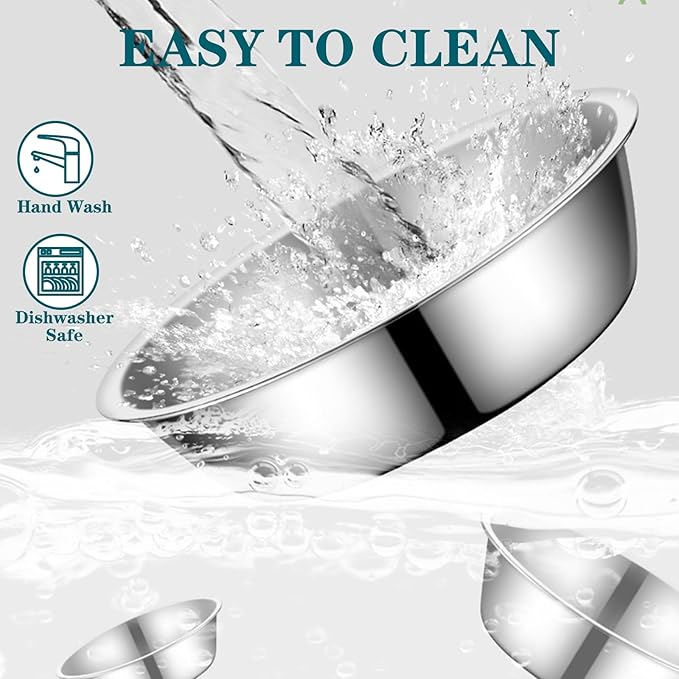 4Packs Cat-Bowls Cat Food Bowl - 6.1 Inch Stainless Steel Cats Feed Bowl for Indoor Cats Shallow and Wide Wet Food Plate Pet Feeding Whisker Fatigue Relief Pet Plate for Kitten Puppy Small Dog