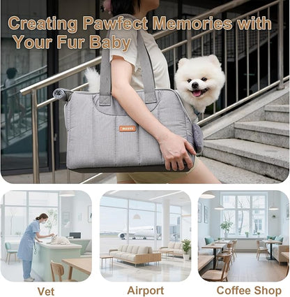 Dog Purse Carrier for Small Dogs Cats Rabbits Up to 15lbs, Lightweight Pet Sling Carriers with Crossbody Strap, Portable Puppy Soft Sided Tote Bag Carrier for Vet,Hiking,Travel Gray