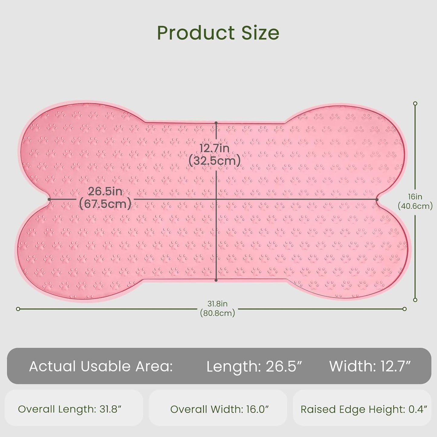 Dog Food Mat Anti-Slip Silicone Dog Bowl Mat Thicker Pet Placemat Waterproof Cat Feeder Pad with Raised Edge Puppy Kitten Feeding Mats Suitable Small Medium-Sized Dogs Cats Eating Tray