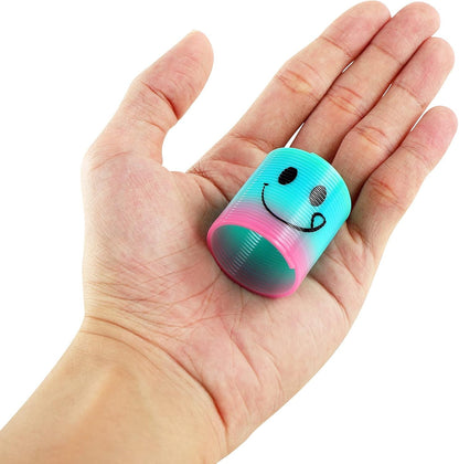 24 Pack Spring Rainbow Magic Fidget Stress Coil Mini Springs Bulk Toys for Party Favor Carnival Prize Birthday Goodie Bag Stuffers for Kids Boys Girls… (24)