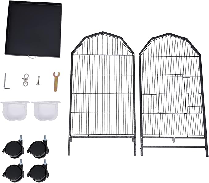 Parakeet Manor Bird Cage Metal Large Bird Cage Pet Bird Flight Cages with Rolling Stand for Parrot Lovebirds Finches Canaries Parakeets Cockatiels Budgie Parrotlet Conures