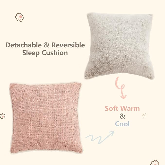 WINDRACING Cat Bed for Indoor Cats - Cats Cave Bed Cat House Cat Tent with Removable Washable Cushioned Pillow, Soft Kitten beds, & Furniture, for Small and Medium Pet Bed