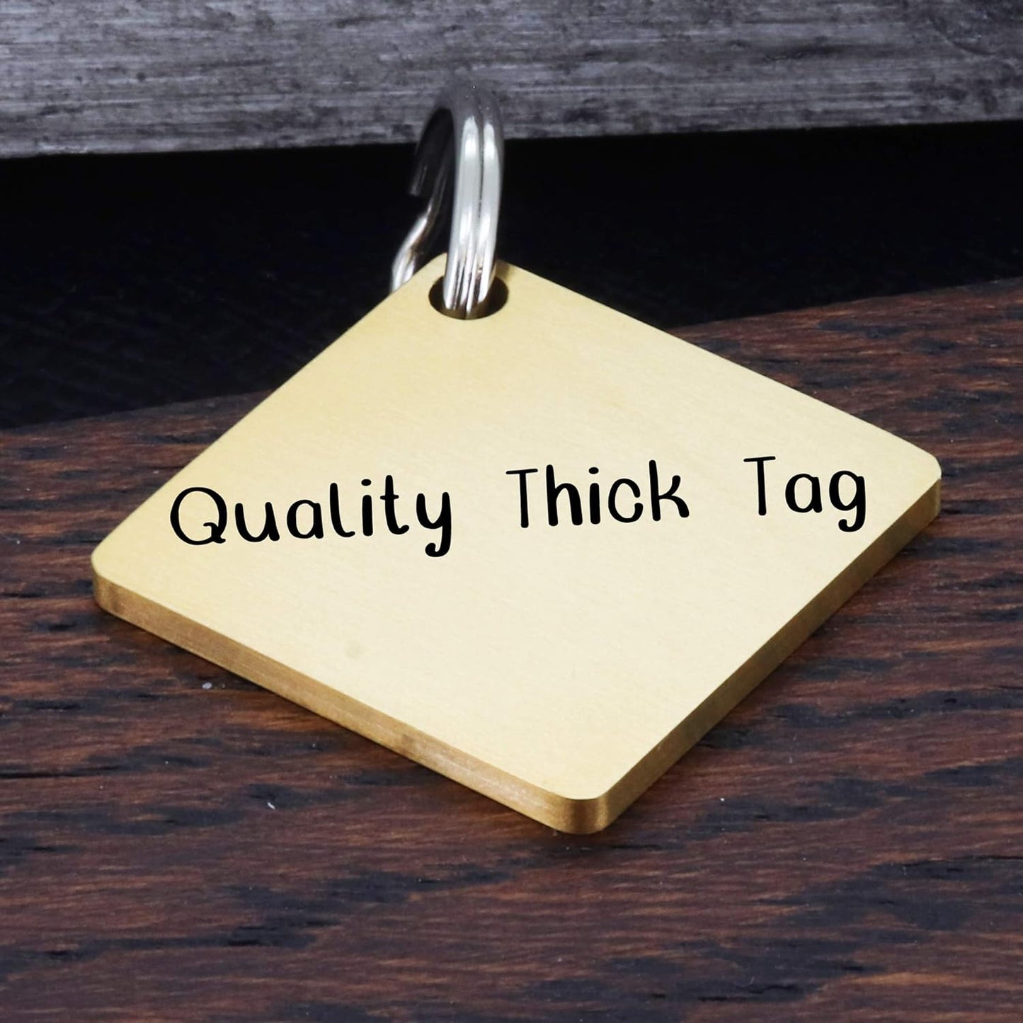 Ultra Joys Cat ID Tag Personalized Pet Tags, Durable Stainless Steel Small Pet Mini Dog Cat Tag Lightweight -Diamond Tag in Gold