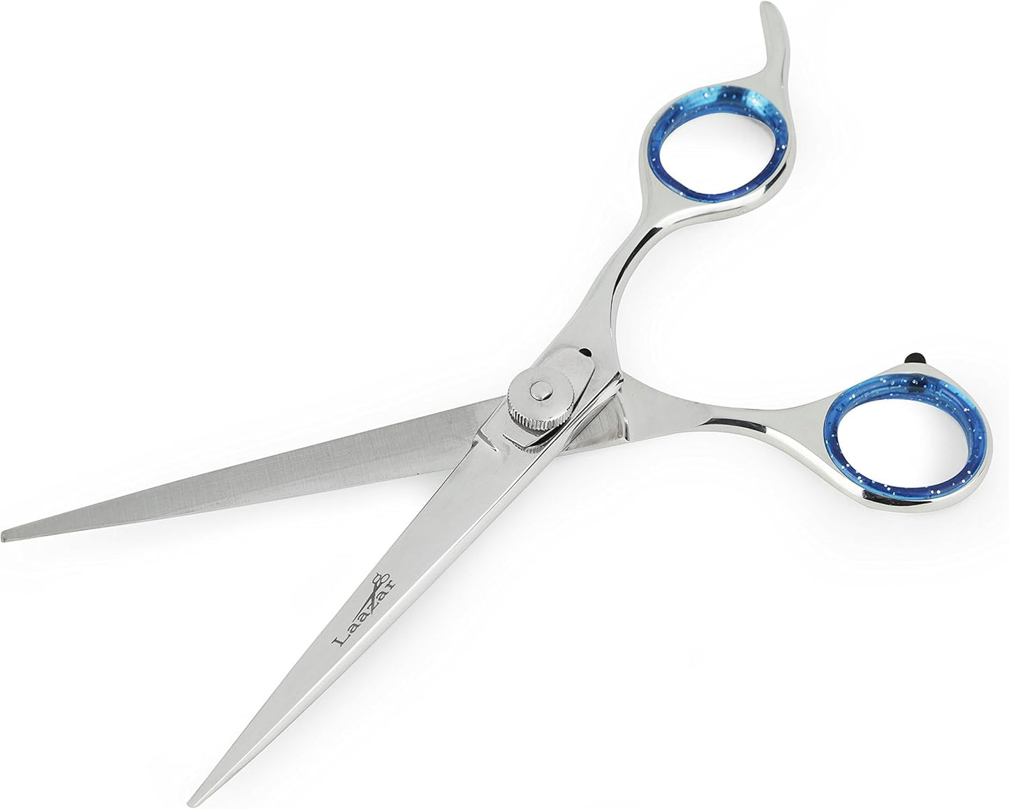 Laazar Pro Pet Grooming Scissors, Premium Steel Dog Grooming Shears with Blue Handles, Long-Lasting Sharp Blades (Straight, 7 Inches)