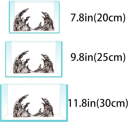 Novelsite Fish Tank Decor- Jagged Canyon Rock Formation ，Made of Solid Sandstone，Suitable for a Variety of Fish Tank Scenes, DIY Planting Moss, Safe and Non-Toxic