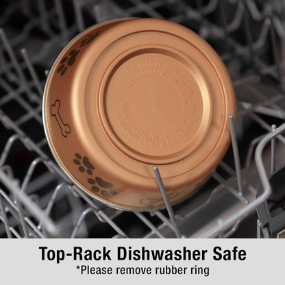 Loving Pets Bella Dog Bowls- Stainless Steel Dog & Cat Bowls - Spill Proof Dog Food Bowl, Cat Bowl, Puppy Essentials & Pet Supplies Great for Home & Travel (Small 10-20 lbs, Champagne)