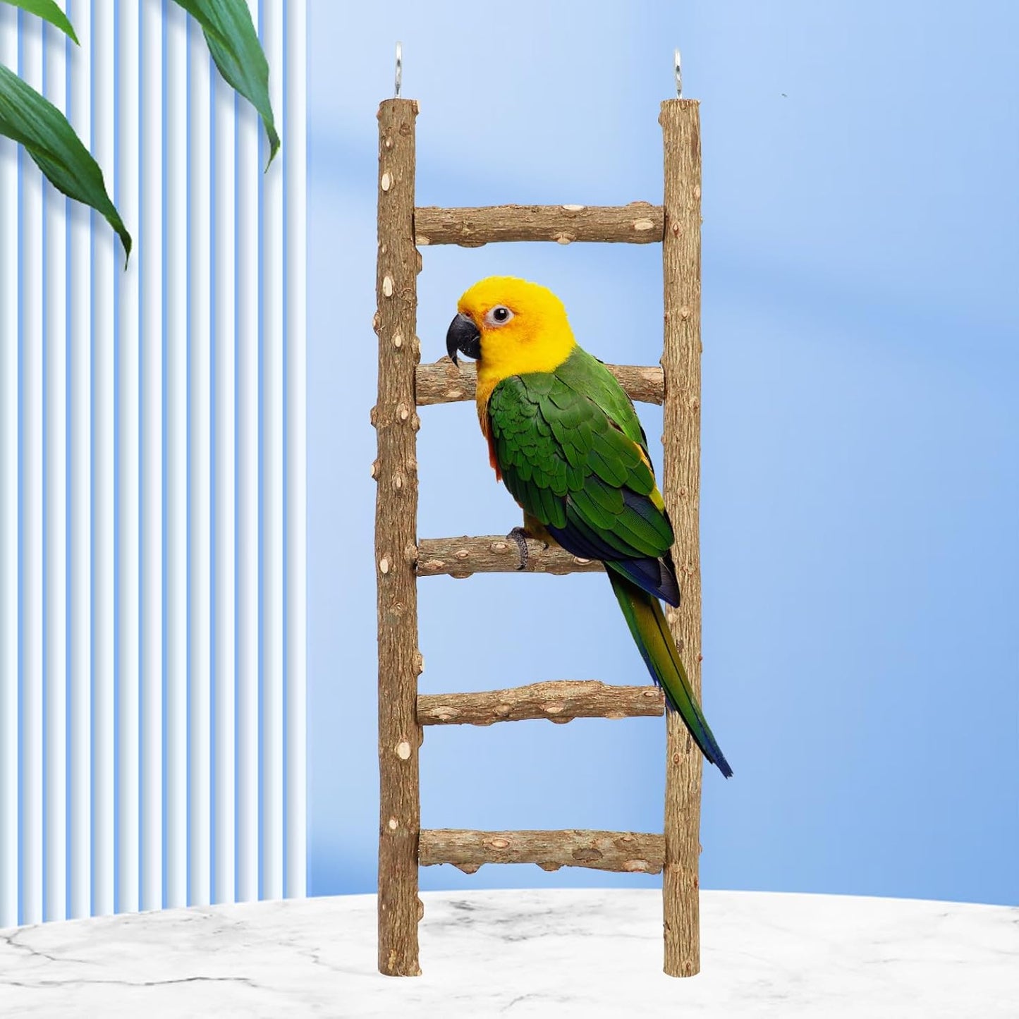 Natural Pepper Wood Parrot Ladder, 5-Step Bird Climbing Toys, Suitable for Parrots, Parakeets, Cockatiels