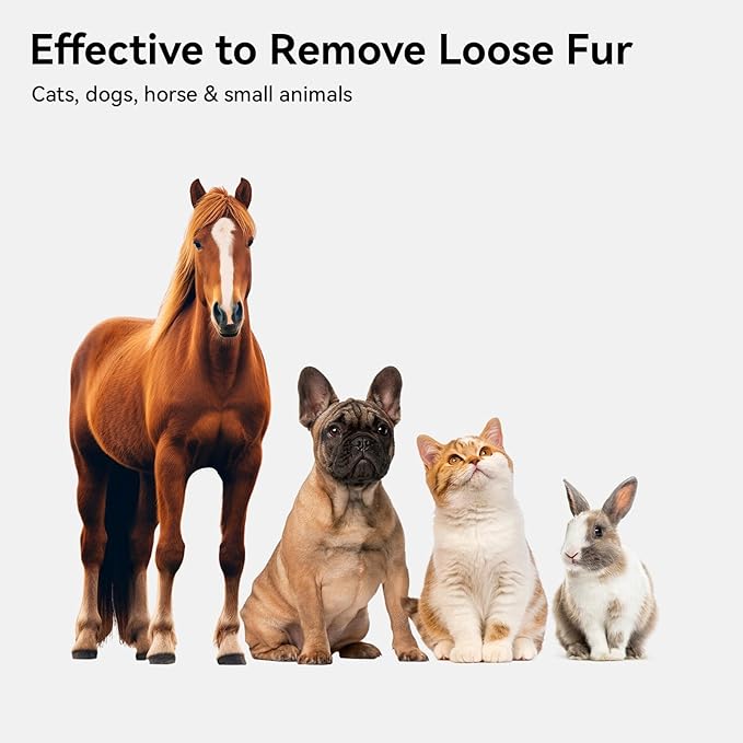 aumuca Cat and Dog Grooming Brush for Shedding, Removes Loose Fur from Long or Short Haired Pets - Ideal for Cats, Kittens, Rabbits, and More - Purple