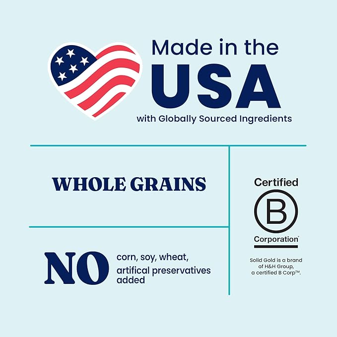 Solid Gold Lamb Dog Food Dry for Adult & Senior Dogs– High Protein Healthy Dog Kibble for Medium & Large Breeds – Whole Grain, Omega 3 & Probiotics for Gut Health & Digestion – Nutrientboost™ –22LB