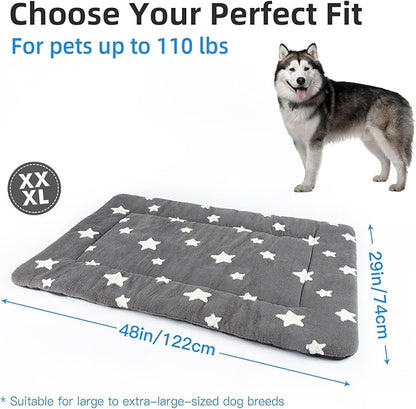 Mora Pets Dog Crate Pad Dog Bed Mat for XLarge Dogs Washable Thin Pet Kennel Pad for 48 inch Cage Ultra Soft Flat Puppy Mattress Cat Cushion for Cozy Sleeping Anti-Slip Grey 48 x 29