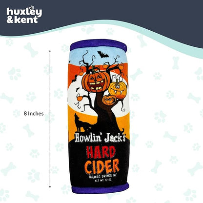 Huxley & Kent Halloween Funny Dog Toy w/Squeaker – Power Plush Squeaky Dog Toys for Small, Medium & Large Dogs – Soft Stuffed Animal for Indoor Play & Fetch - Howlin' Jacks Hard Cider, One Size