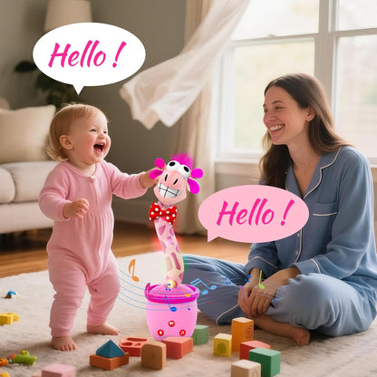 Talking Dancing Giraffe Toy,Personalized Baby a Shower Gifts for Girls, Top 100 Baby Toys Tummy Time Singing,Xmas Perfect Pink Babies Stocking Stuffers Kids 2025 Best Christmas Unique Gifts