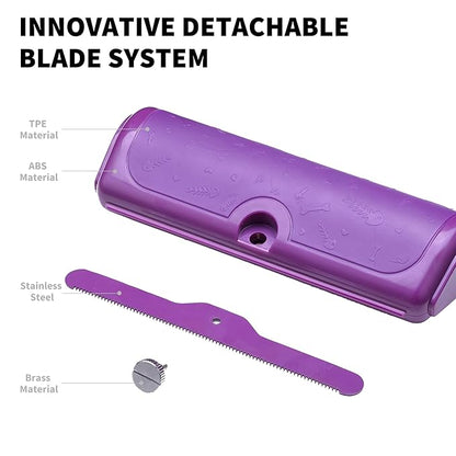 Cat & Dog Deshedding Brush – Purple Grooming Tool for Cats & Dogs, Gentle Fur Remover Comb, Comfortable Anti-Slip Handle, Easy to Clean