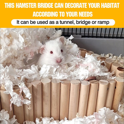 Hamster Suspension Bridge Toy，Small Animal Climbing Toys,Chinchilla Cage Natural Wood Flexible Platform Toy,Suitable for Hamsters, Chinchillas, Guinea Pigs, Birds, Small Animals