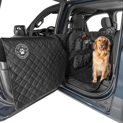 XL Floor Cover with Door Protection and Tactical MOLLE System - As Seen on Shark Tank - Fits Full-Size Crew Cab Trucks with Fold Up Seats, Waterproof & Machine Washable – XL Dog Hammock for Truck