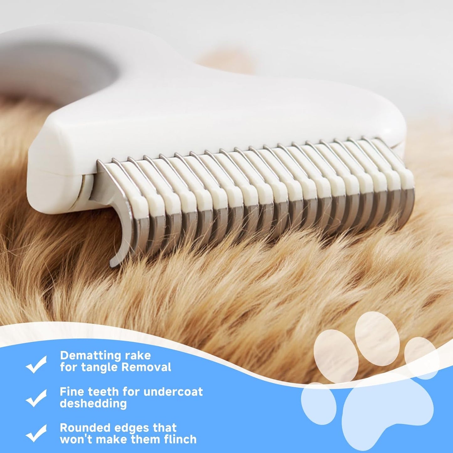 Pet Steam Brush for Dog & Cat - 3-in-1 Steam Grooming Slicker Brush & Undercoat Rake for Shedding - Self Cleaning Spray Comb with Mist for Long & Short Haired Pets - Includes Waterless Shampoo, Blue