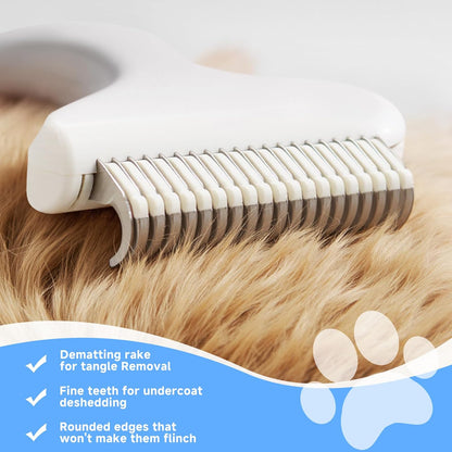 Pet Steam Brush for Dog & Cat - 3-in-1 Steam Grooming Slicker Brush & Undercoat Rake for Shedding - Self Cleaning Spray Comb with Mist for Long & Short Haired Pets - Includes Waterless Shampoo, Blue
