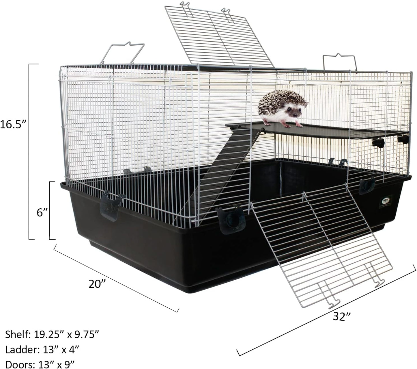 Exotic Nutrition Hedgehog Home & Starter Package - Includes Durable Cage, Exercise Wheel, Healthy Food, Natural Treat, Multi-Vitamin & Hideout