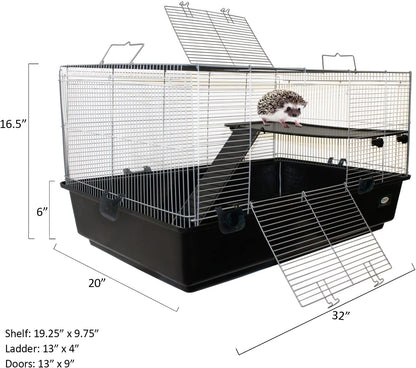 Exotic Nutrition Hedgehog Home & Starter Package - Includes Durable Cage, Exercise Wheel, Healthy Food, Natural Treat, Multi-Vitamin & Hideout